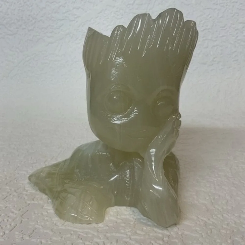 Mini Groot Figurine Miniature Model Hand Carved Onyx Adorable‎ Home Decor 4.5